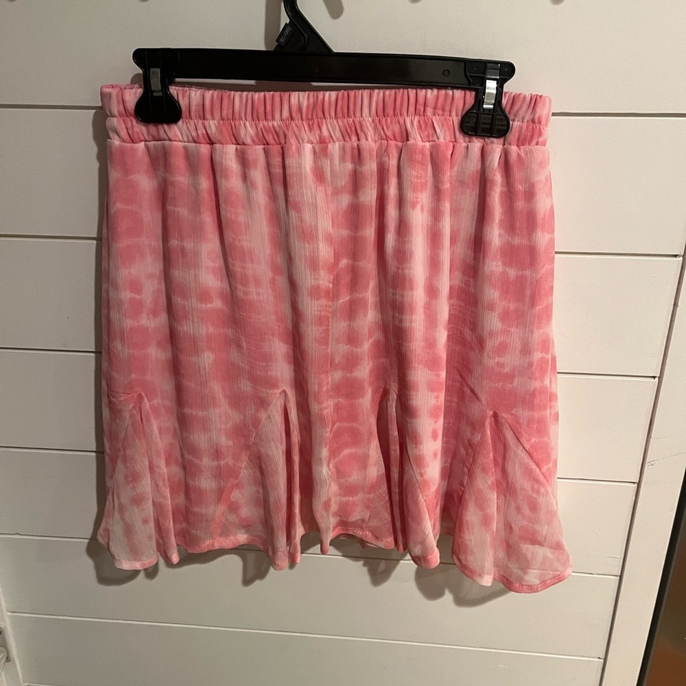 Blue Rain Pink Tie-Dye Mini Skirt - Picture 2 of 3